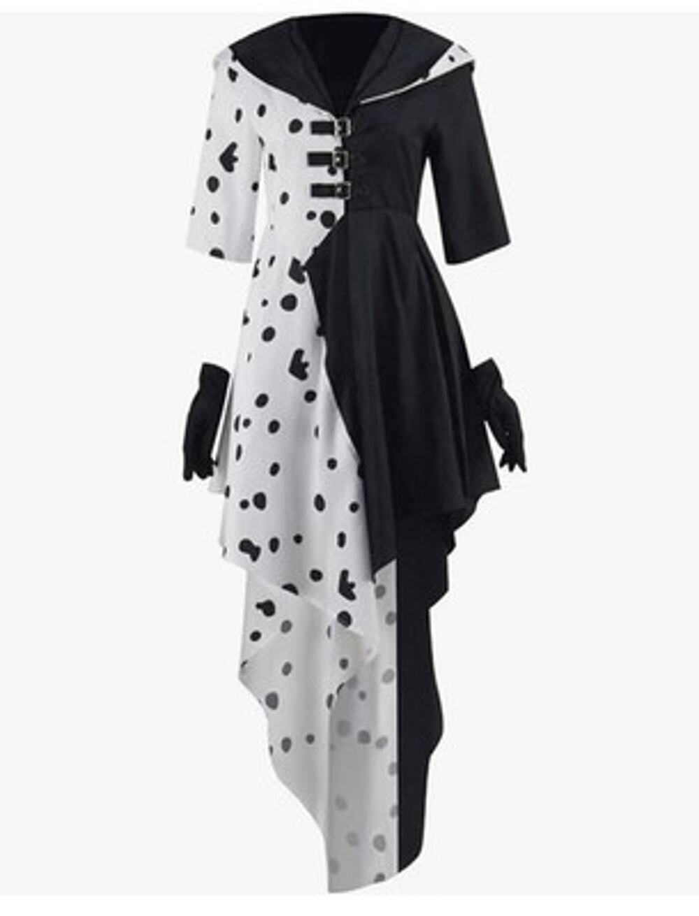 Animation 101 Dalmatians Cruella De Vil Long Cosplay Dress Costumes Women’s L